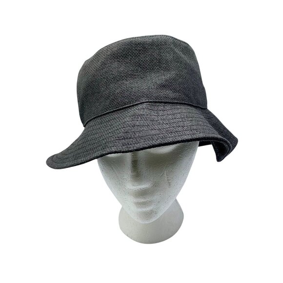 Nordstrom Gray Woven Wide Brimmed Bucket Sun Hat Classic Summer Resort Travel - Picture 2 of 7